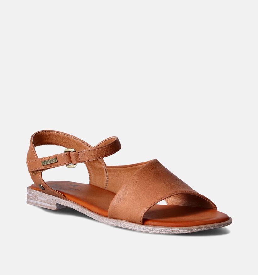 Mustang Sandales plates en Cognac pour femmes (353420)