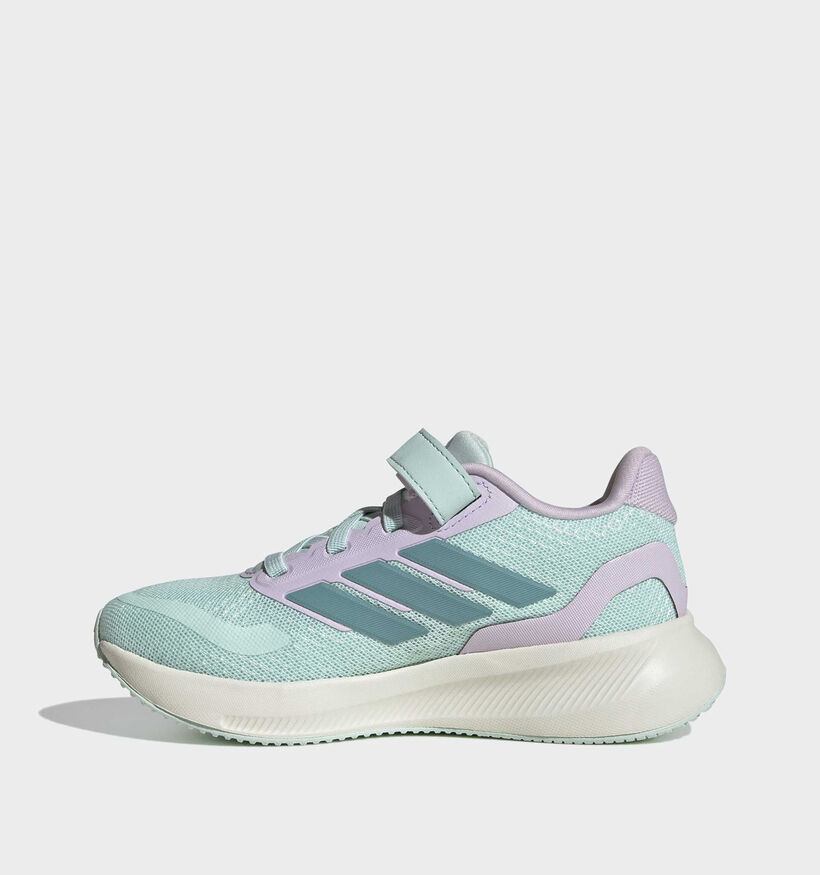 adidas Runfalcon 5 Baskets en Vert/Violet pour filles (372776) - pour semelles orthop&eacute;diques