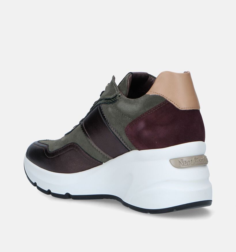 NeroGiardini Kaki Sneakers met sleehak voor dames (345562) - geschikt voor steunzolen