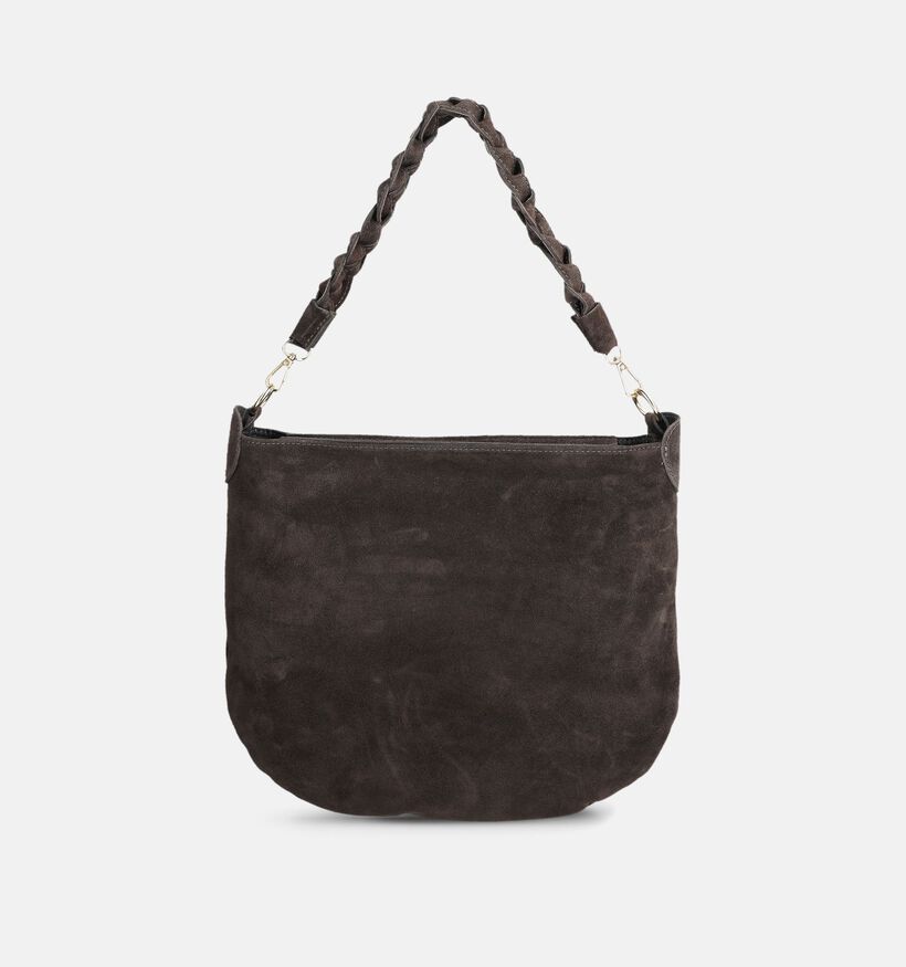 Via Limone Donkerbruine Schoudertas met Gevlochten Schouderriem voor dames (385058)