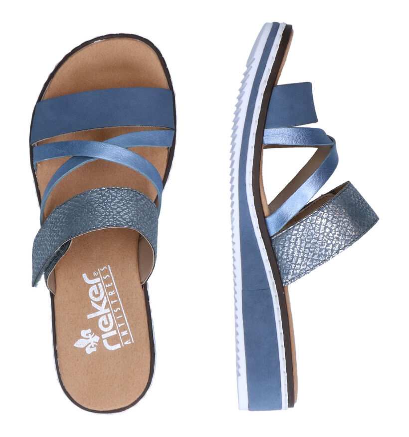Rieker Blauwe Slippers in kunstleer (306782)