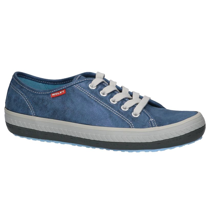 Blauwe Comfortabele Veterschoenen Wolky Giro, , pdp