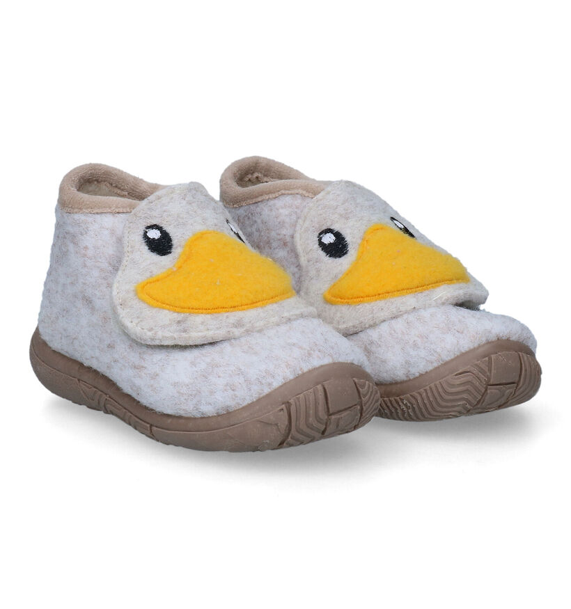 Milo & Mila Beige Babypantoffels voor jongens (332428) - geschikt voor steunzolen