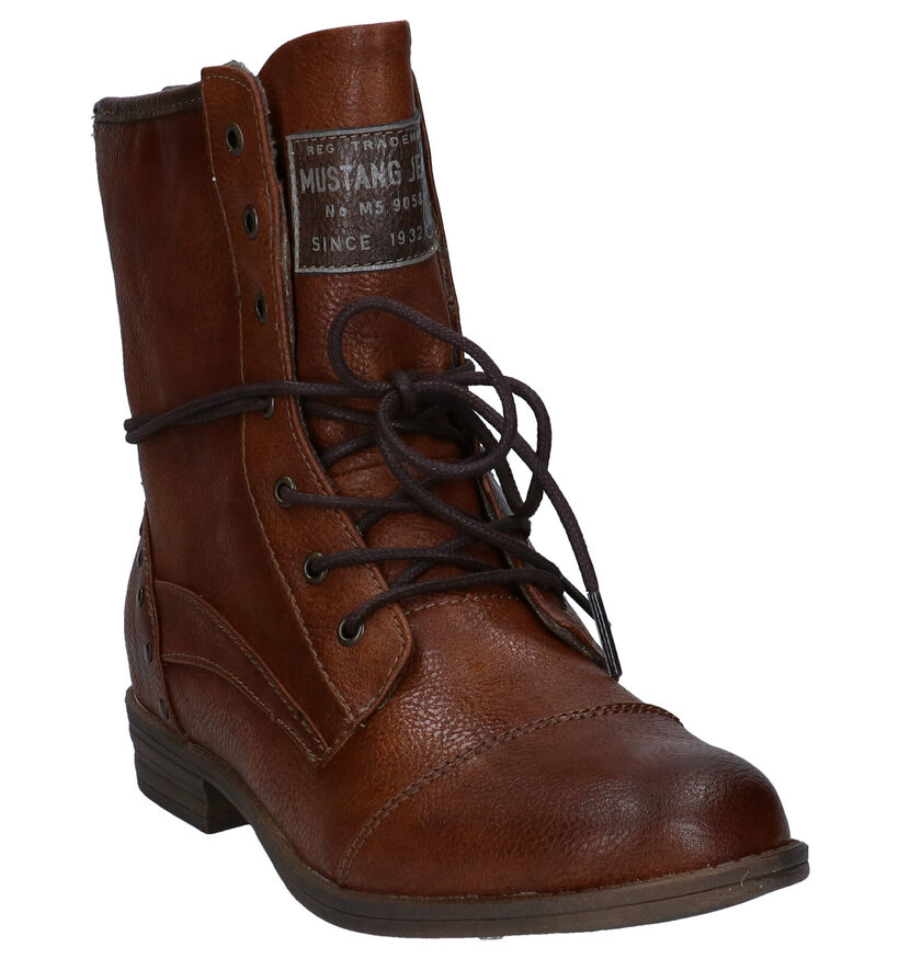 Mustang Bottines en Cognac en simili cuir (294328)