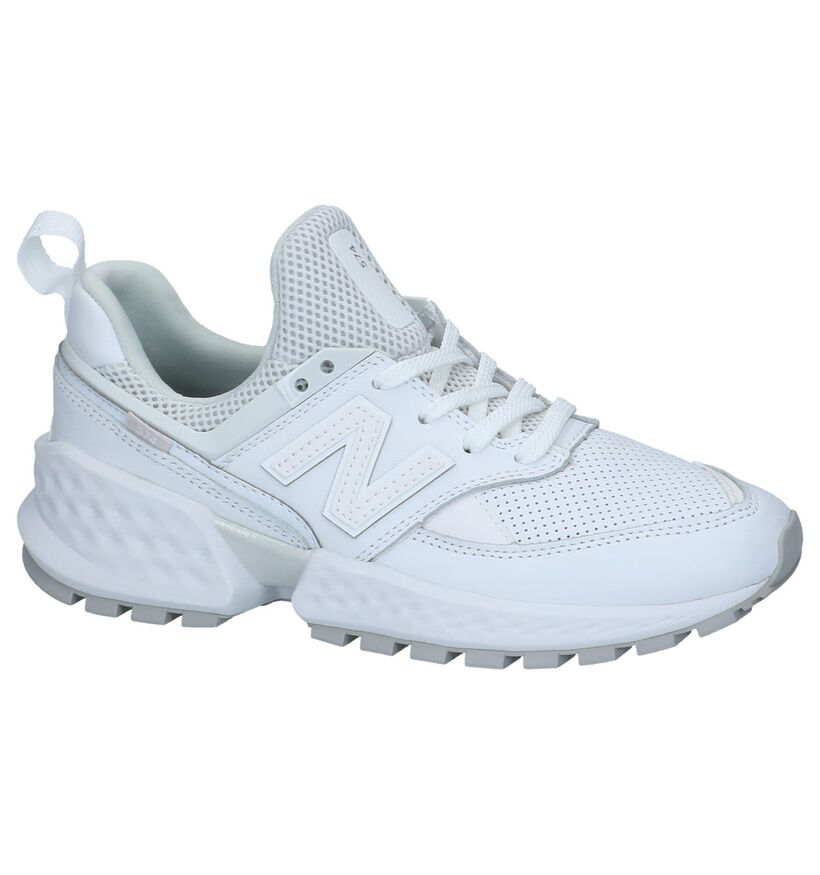 New Balance 574 Baskets basses en Blanc en cuir (238180)