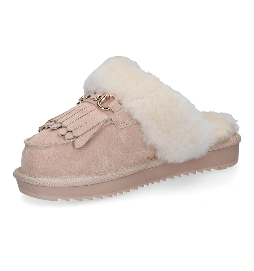 Nathan-Baume Pantoufles ouvertes en Beige clair en daim (315985)