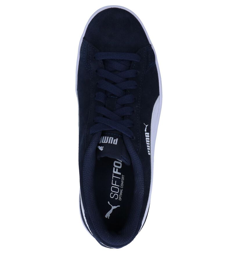 Donkerblauwe Sneakers Puma Smash v2 SD in daim (252632)