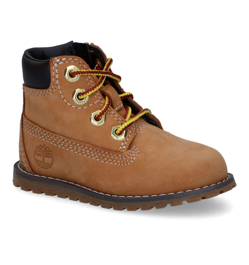 Timberland Pokey Pine Bottines en Cognac pour garçons (313044) - pour semelles orthopédiques