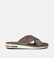 Rieker Nu-pieds casual en Vert kaki pour hommes (354835)