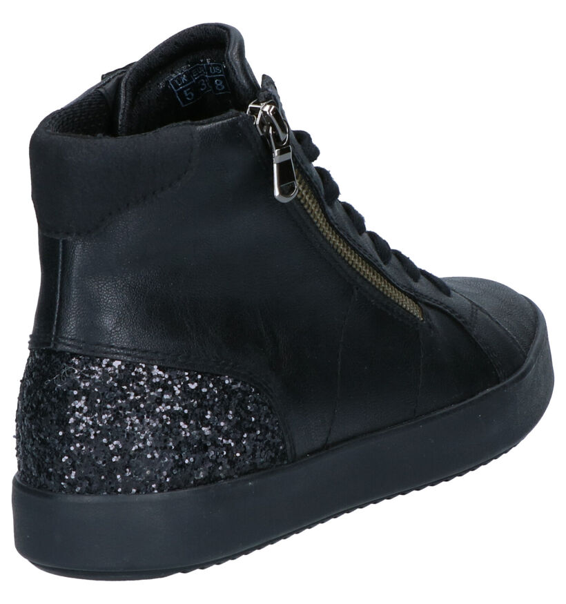 Geox Zwarte Hoge Sneakers in kunstleer (255260)