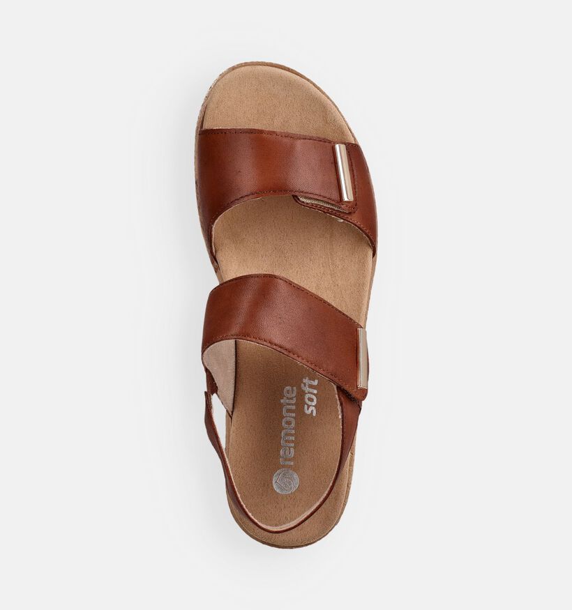 Remonte Cognac Sandalen met sleehak voor dames (370463) - geschikt voor steunzolen