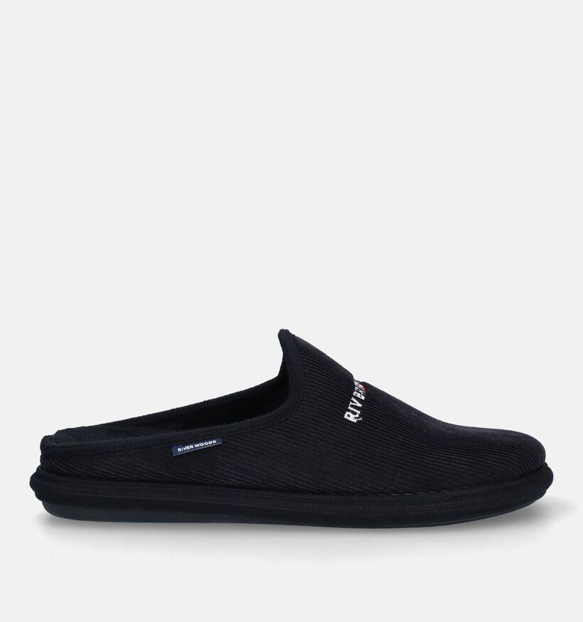 River Woods Hendrik Zwarte Pantoffels voor steunzolen voor heren (347820) - geschikt voor steunzolen