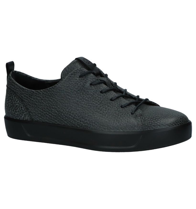 ECCO Soft 8 Donker Grijze Veterschoenen in leer (235722)