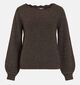 Vila Cutie Scallop Boatneck Bruine Trui voor dames (378492)