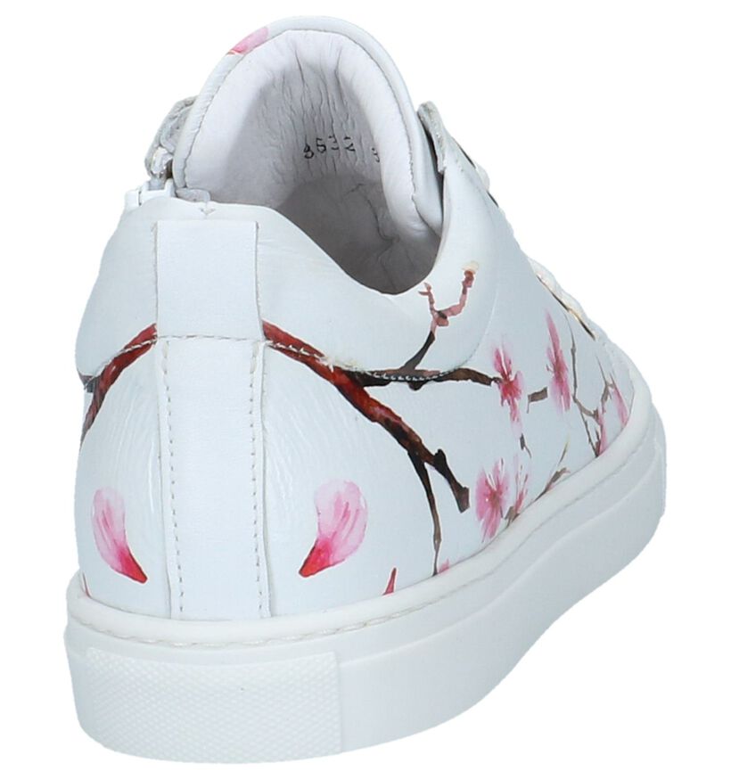 Hampton Bays Witte Sneakers Rits/Veter met Bloemenprint, , pdp