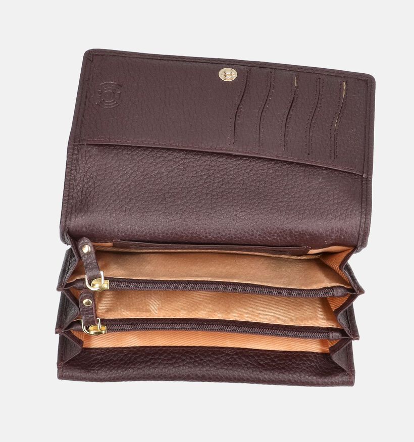Crinkles Bordeaux Portemonnee met Rits voor dames (381724)