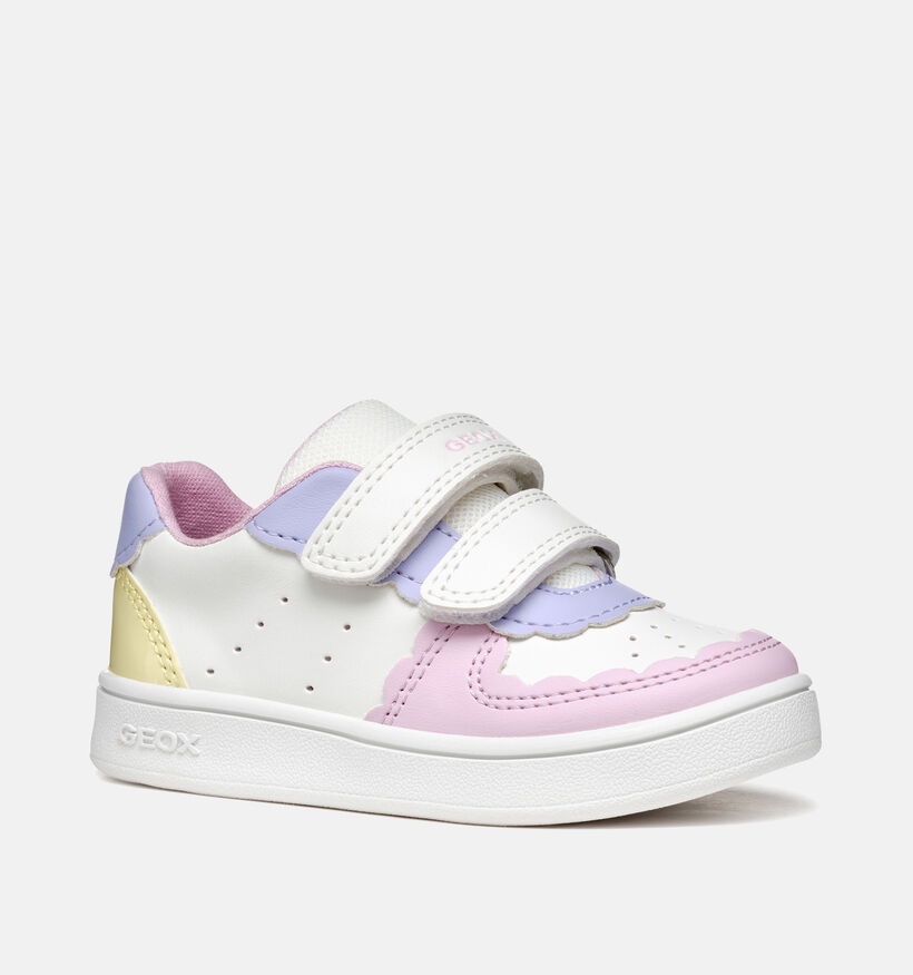 Geox Eclyper Witte/Pastel Velcroschoenen voor meisjes (368415) - geschikt voor steunzolen