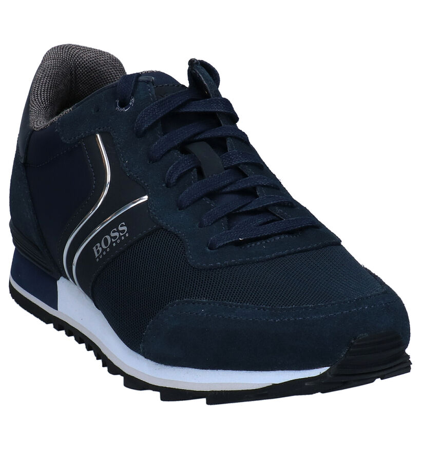 Boss Parkour Runn Chaussures à lacets en Bleu en daim (296446)