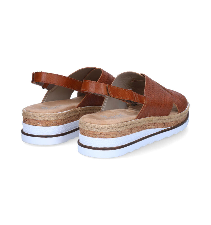 Rieker Cognac Sandalen met sleehak voor dames (339067)