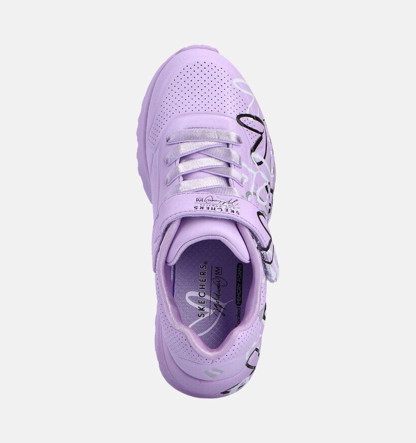 Skechers Uno Lite Love Levitate Baskets basses en Violet pour filles (375707)