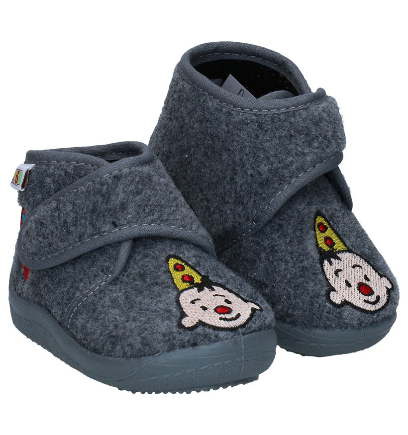 Bumba Pantoufles fermées en Gris en textile (283454)