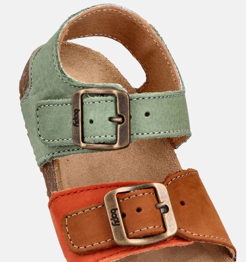Bopy Edouarvel Sandales en Vert/Orange pour filles, gar&ccedil;ons (373074)