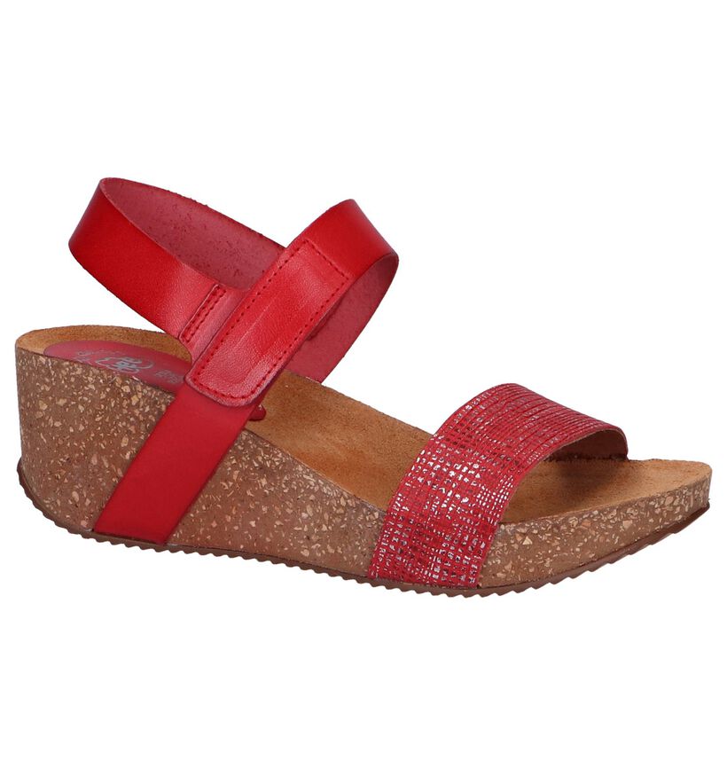 Rode Sandalen Hee in leer (244429)