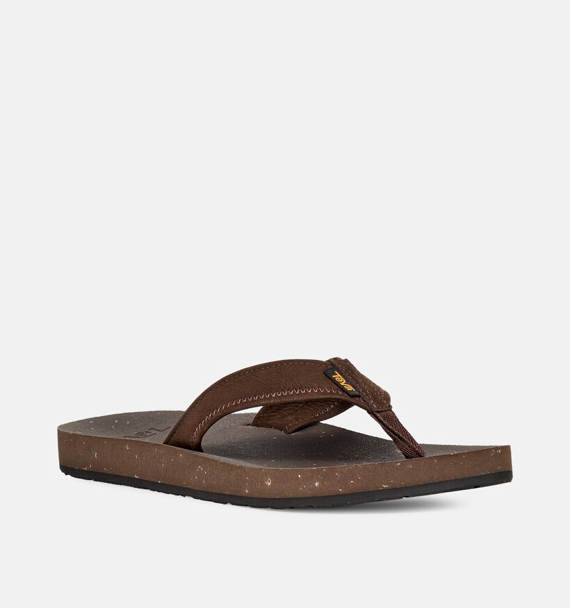 Teva Reflip Leather Bruine Teenslippers voor heren (366019)