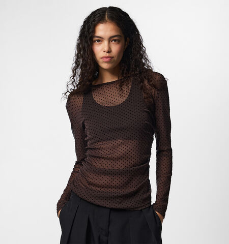 Pieces T-shirts Bruin