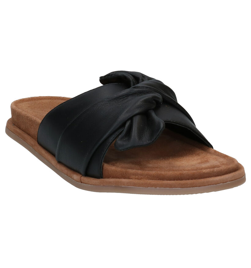 Inuovo Nu-pieds plates en Noir en cuir (292683)