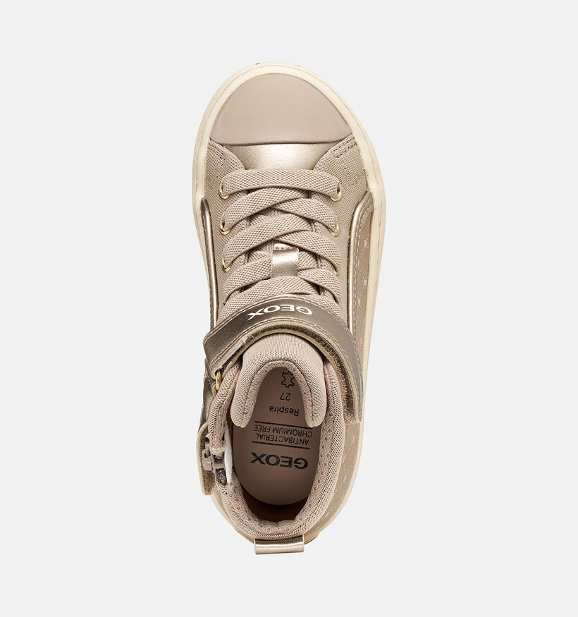 Geox Kalispera Baskets montantes en Beige pour filles (377774) - pour semelles orthop&eacute;diques