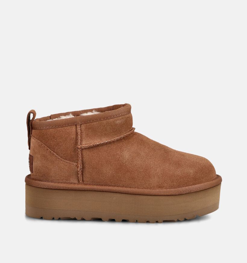 UGG Classic Ultra Mini Platform Bottes d'hiver en Cognac pour filles (378003)