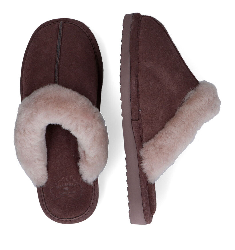 Warmbat Lismore Pantoufles en laine en Brun pour femmes (329914)