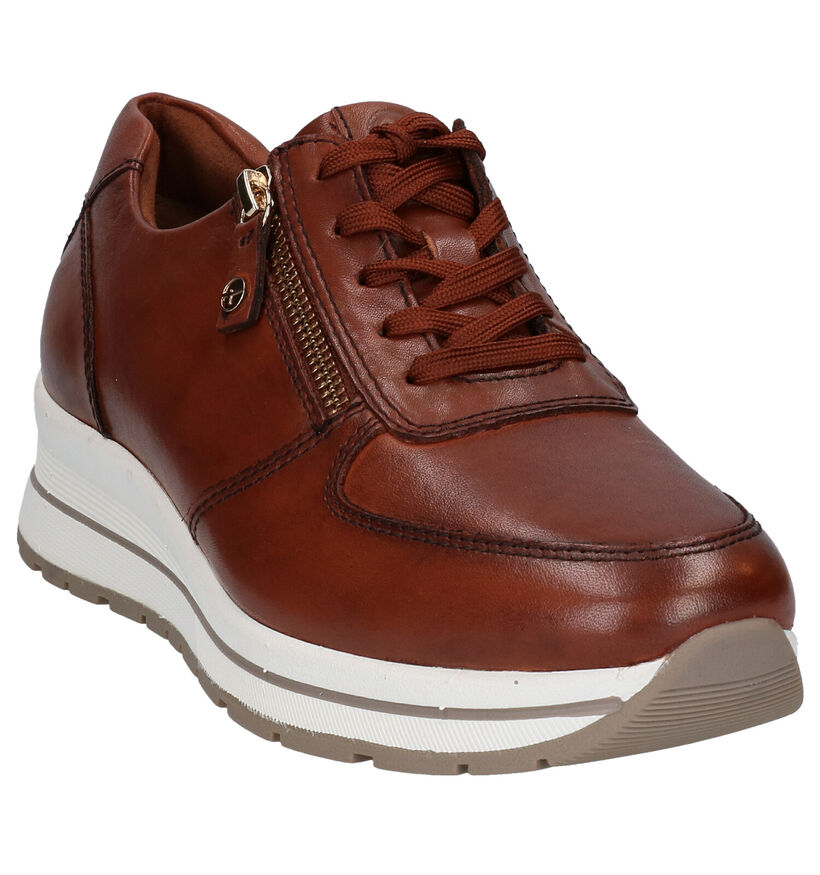 Tamaris Relax Fit Chaussures à lacets en Cognac en cuir (280758)