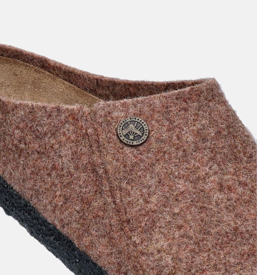 Birkenstock Zermatt Rivet Wool Felt Pantoufles en Brun pour femmes (343964)