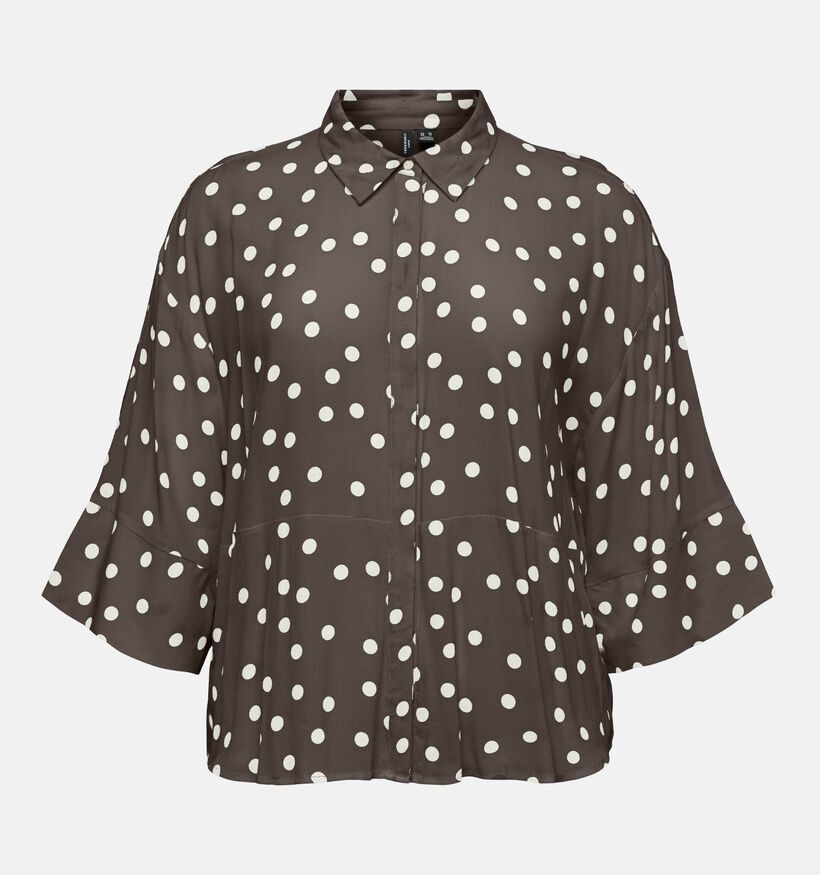 Vero Moda Curve Elisa Bruine Top met Stippen voor dames (375026)