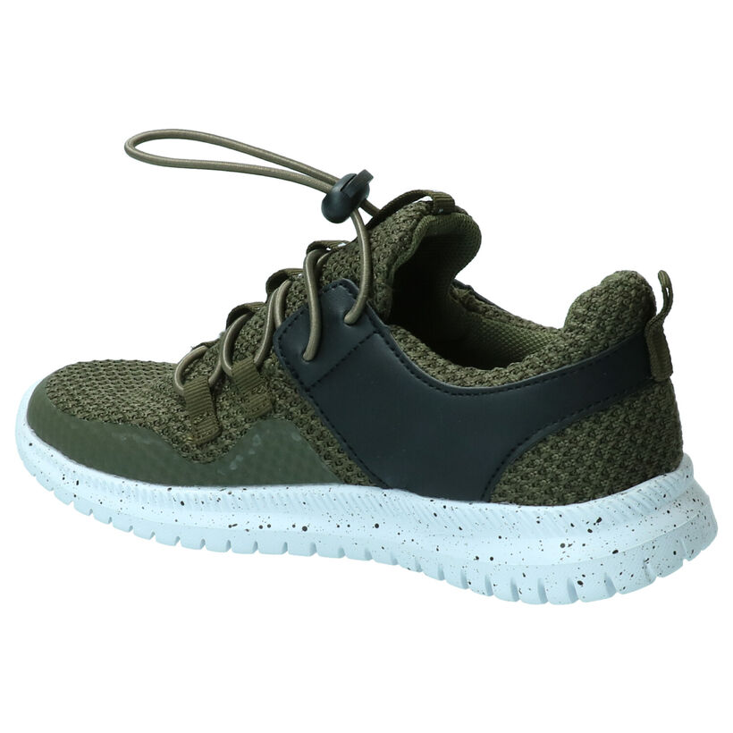 Milo & Mila Baskets basses en Vert kaki en textile (269533)