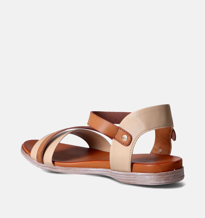 Mustang Sandales plates en Camel pour femmes (353428)
