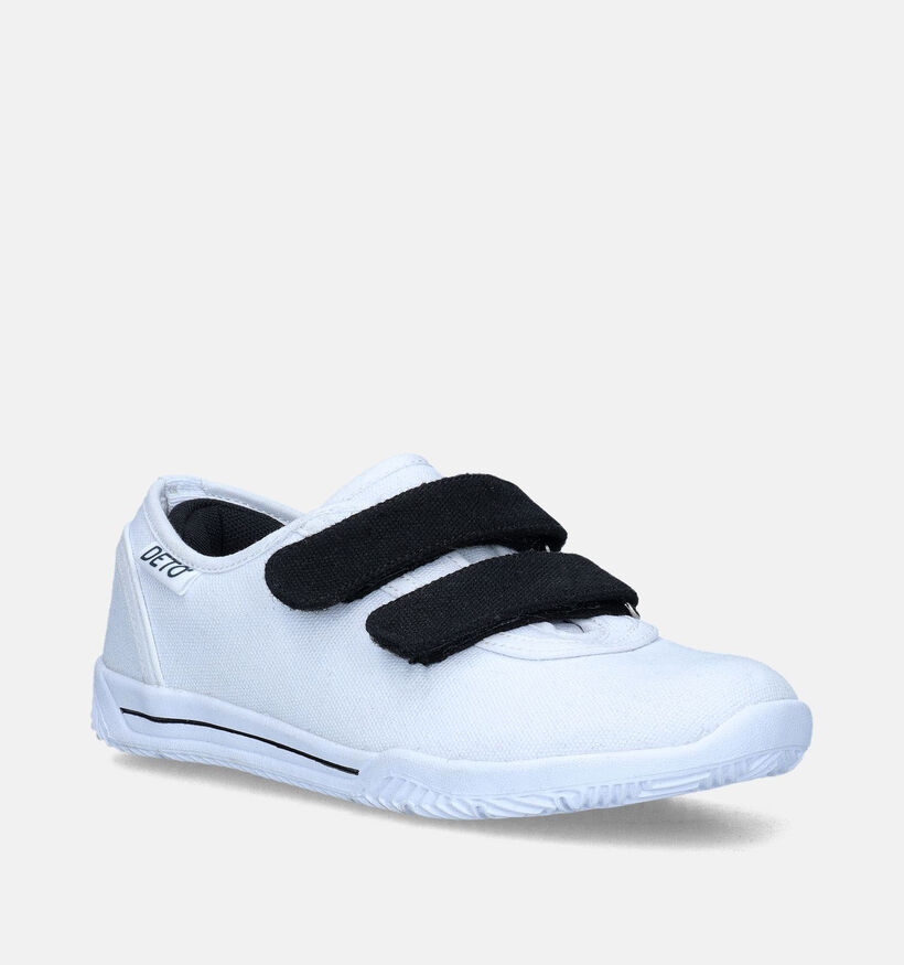 Deto Witte Turnpantoffels met Velcro voor jongens (310452) - geschikt voor steunzolen