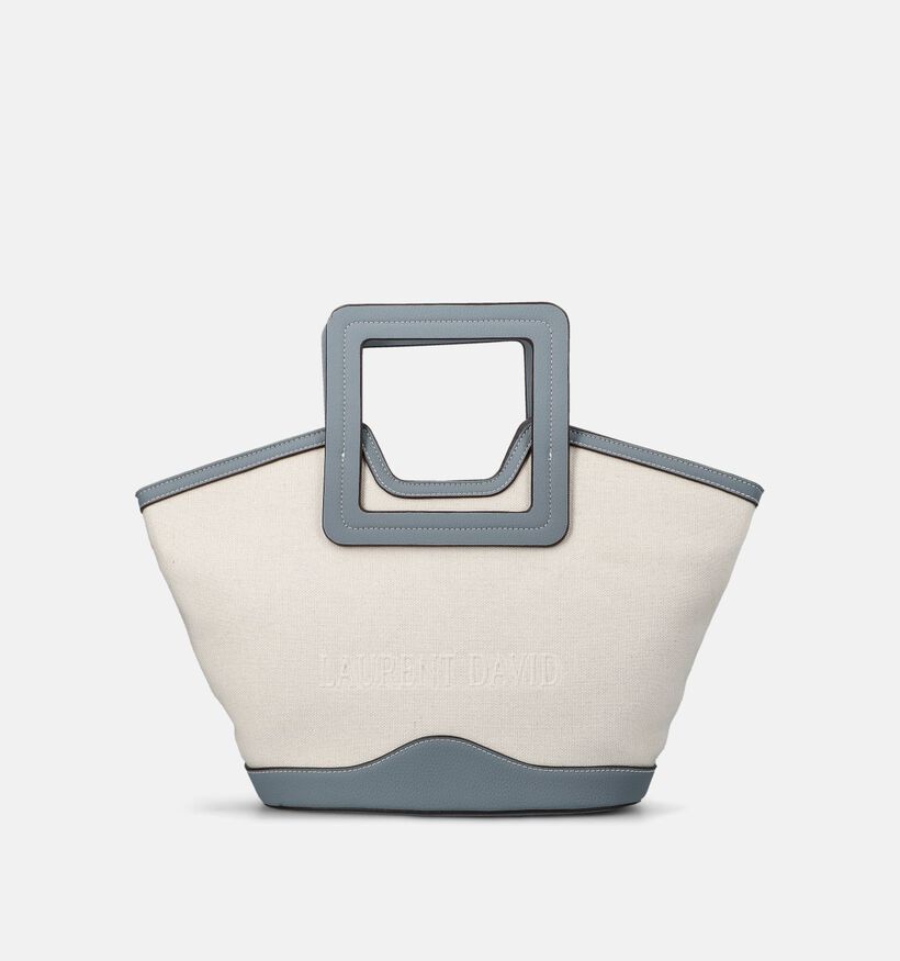 Laurent David Sac &agrave; main en Ecru/Bleu pour femmes (373933)