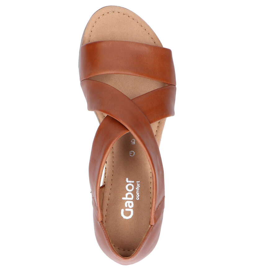 Gabor Cognac Sandalen in leer (265834)