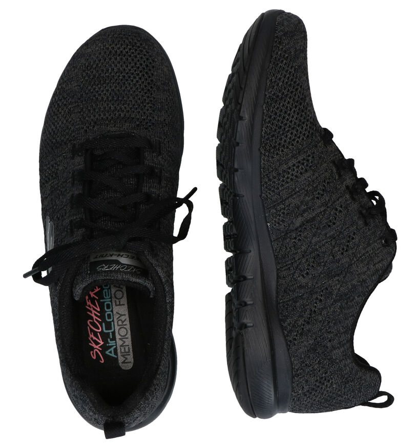 Skechers Flex Appeal Baskets en Noir en textile (293949)