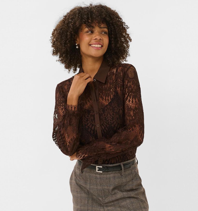 Culture Arto Okram Chemise en Brun fonc&eacute; pour femmes (380500)