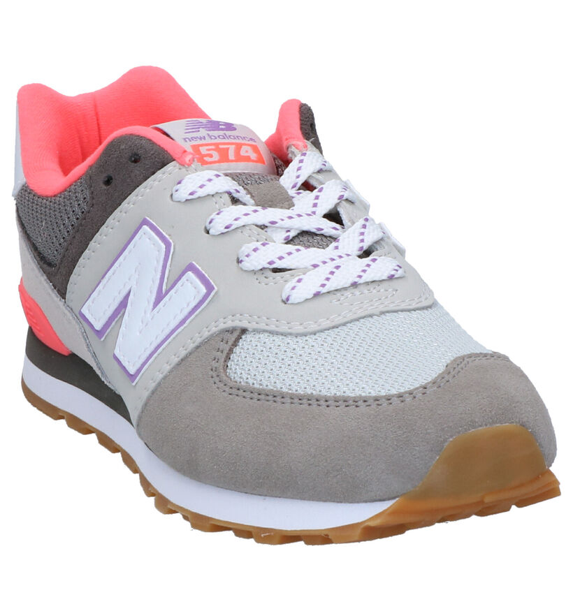 New Balance 574 Grijze Sneakers in daim (266317)