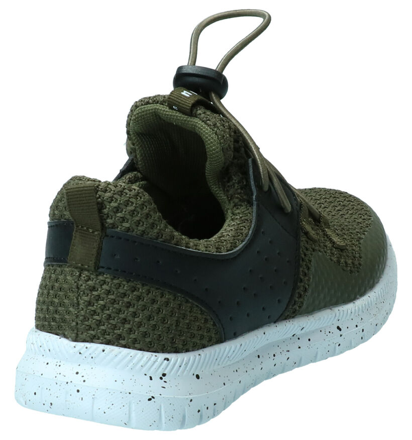 Milo & Mila Baskets basses en Vert kaki en textile (269533)