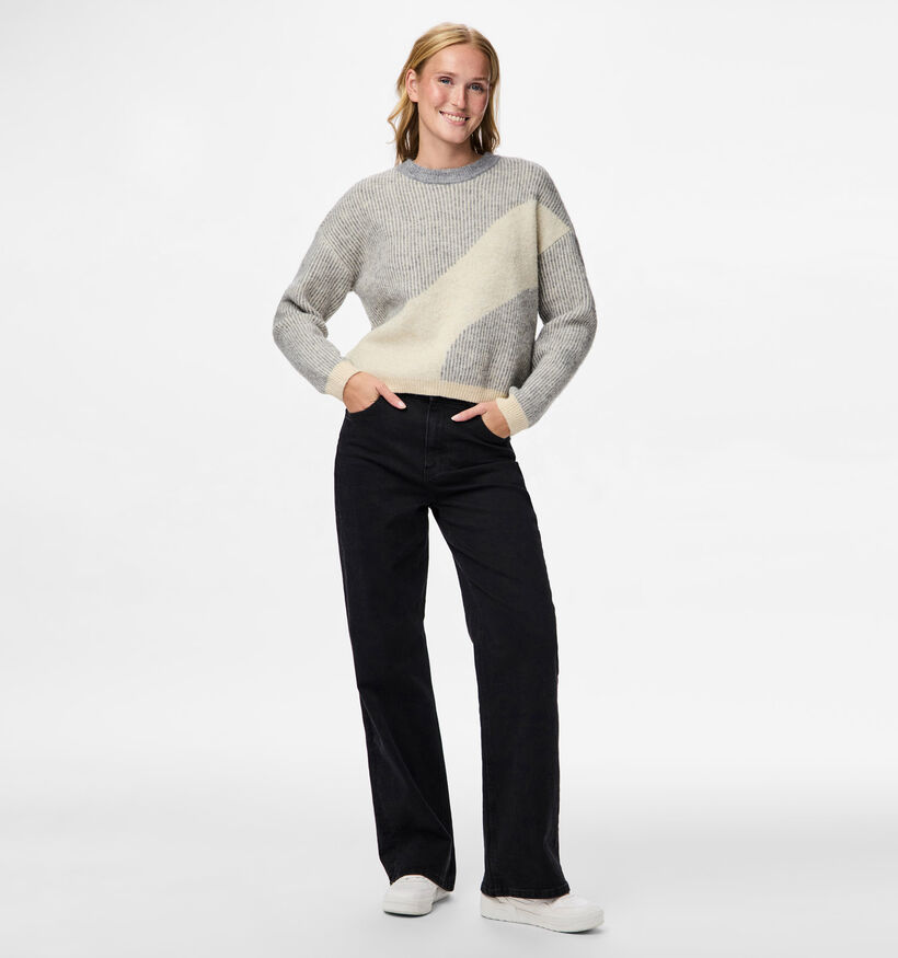 Pieces Linna Knit Grijze Trui Pieces Linna Knit Grijze Trui voor dames (361148)
