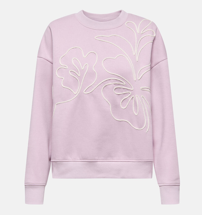 JDY Canoa Flower Sweatshirt en Rose pour femmes (367897)