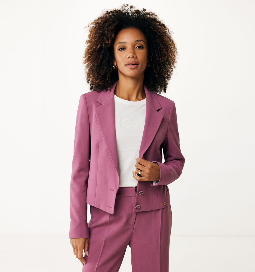 Mexx Cropped blazer en Mauve pour femmes (360704)