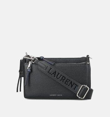 Laurent David Sacs port&eacute; crois&eacute; Noir/Or/Cognac/Vert