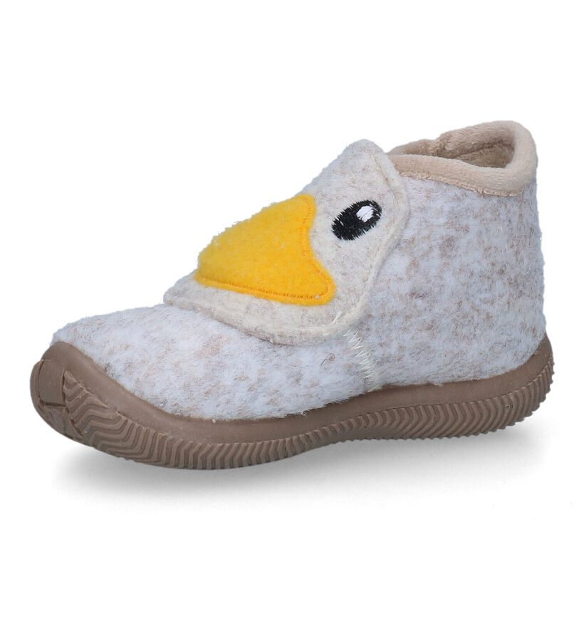 Milo & Mila Beige Babypantoffels voor jongens (332428) - geschikt voor steunzolen